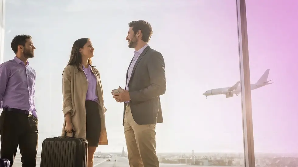 Personas contentas en aeropuerto porque pagaron con INVEX altitude