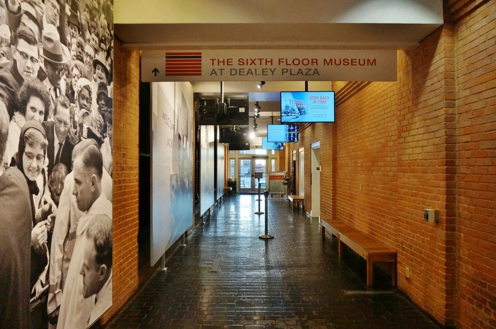 Interior hall of The Sixth Floor Museum at Dealey Plaza, Dallas TX.