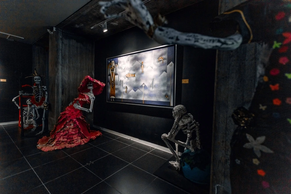 Una de las galerías del Museo de la Muerte en Aguascalientes.