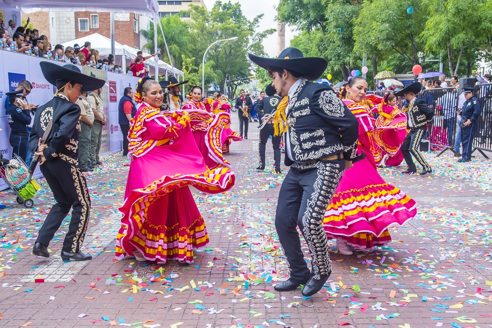 Mariachi dancers at Plaza de los Mariachis, Guadalajara.