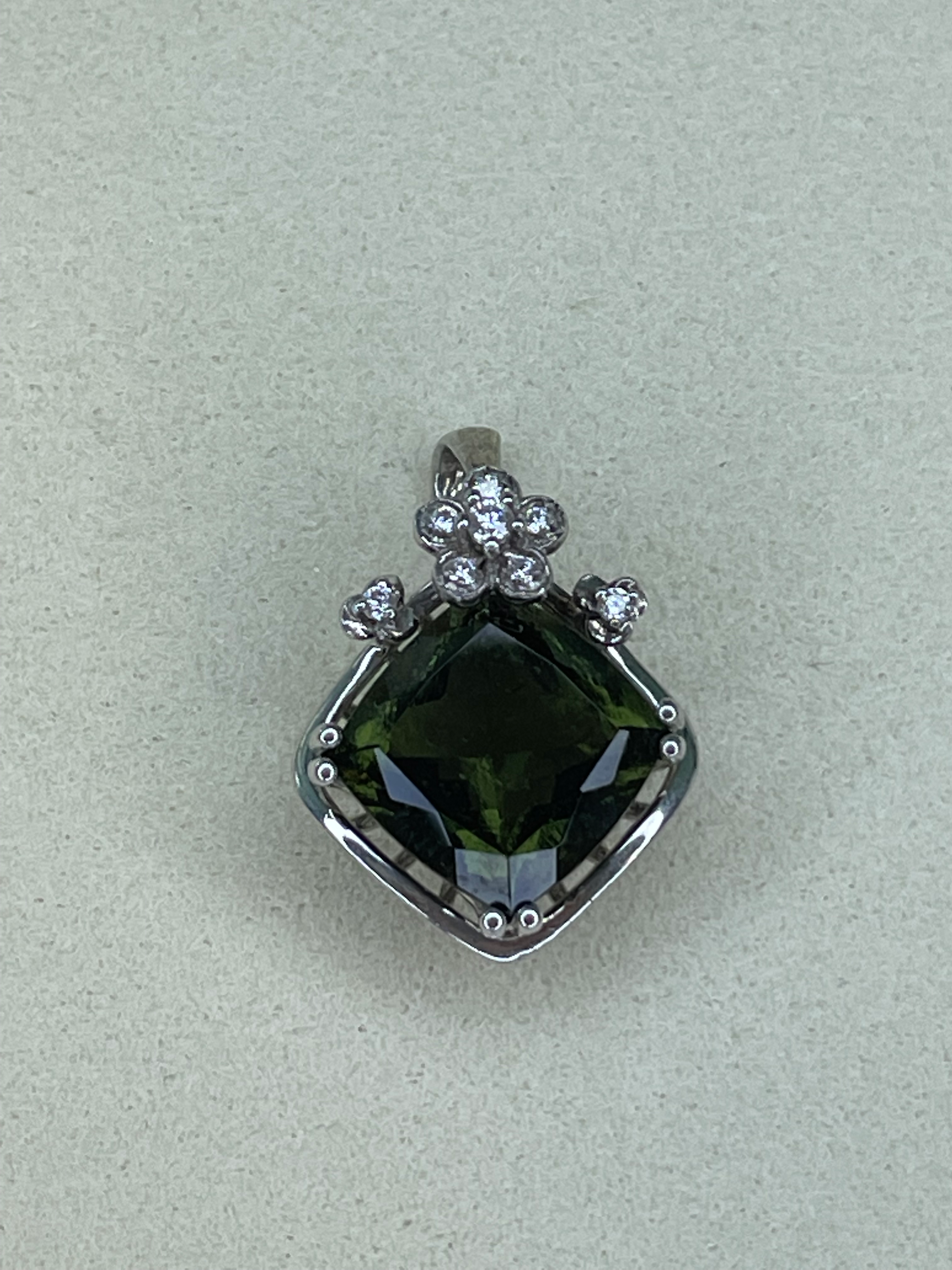 Moldavite Pendant - square