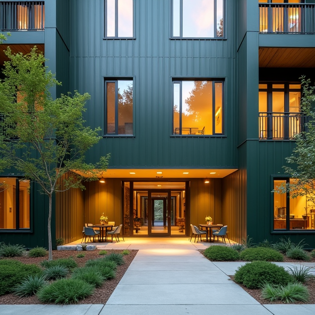 Contemporary co-living residential space development