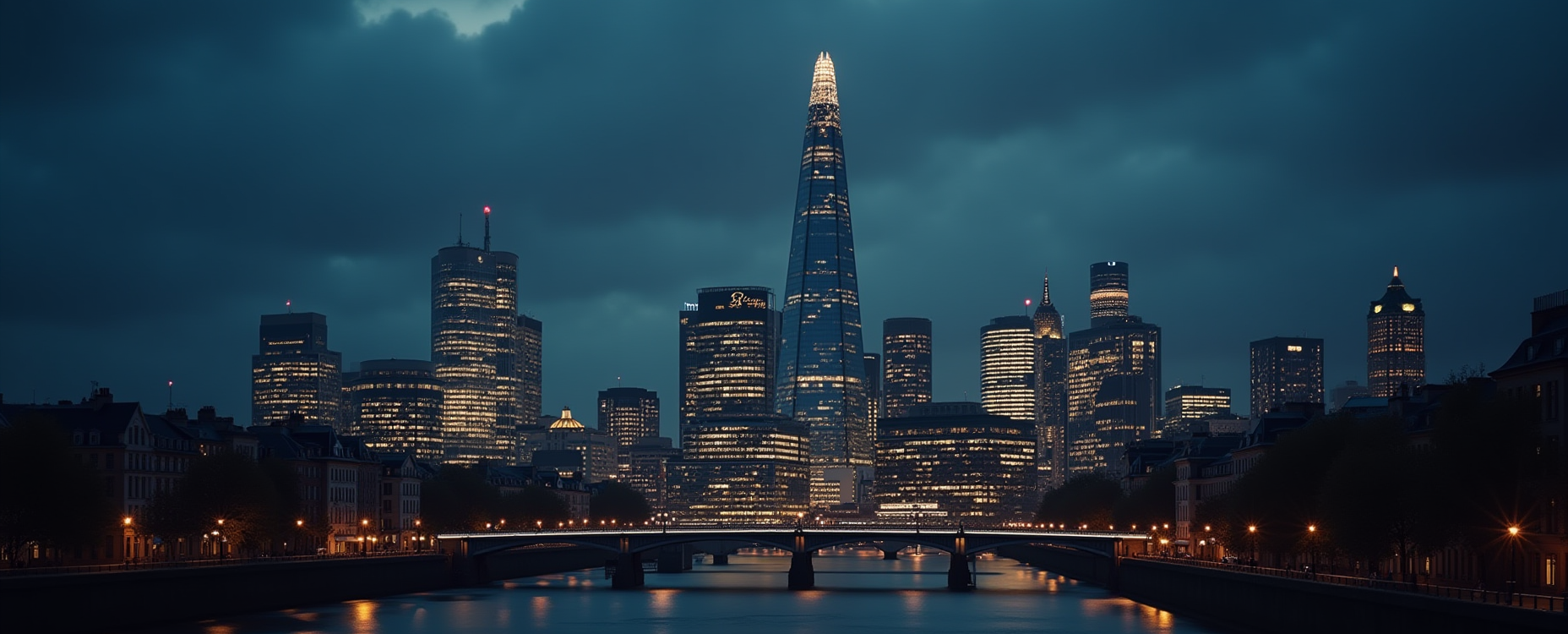 London cityscape at dusk
