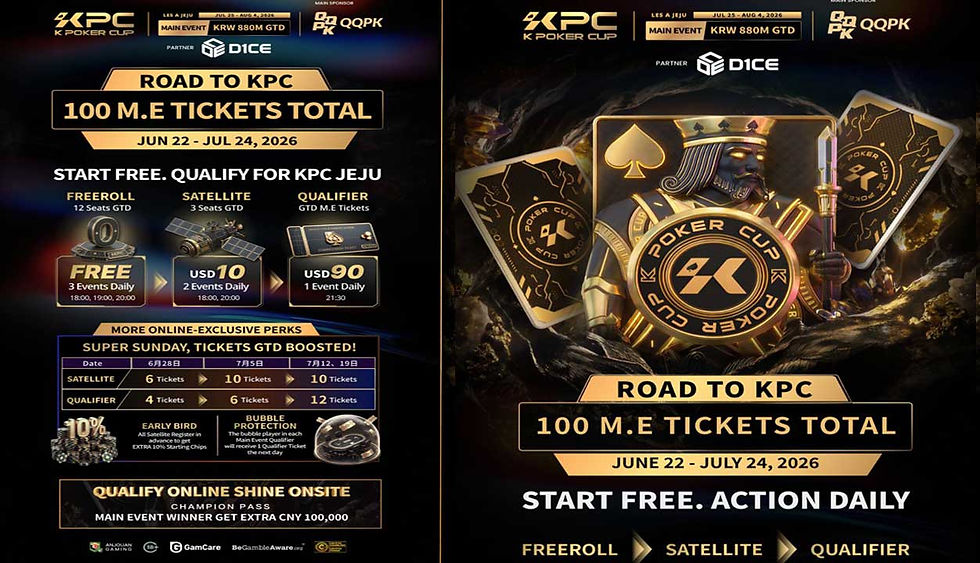 D1CE POKER Ć QQPK New Collaboration Event: Free ćJeju KPC Main Tournament Online Qualifying Qualifierć