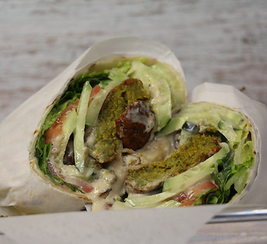 Falaffel Wrap plated.