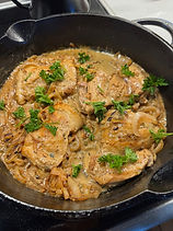 Creamy Mustard Chicken Thighs and Broccoli
