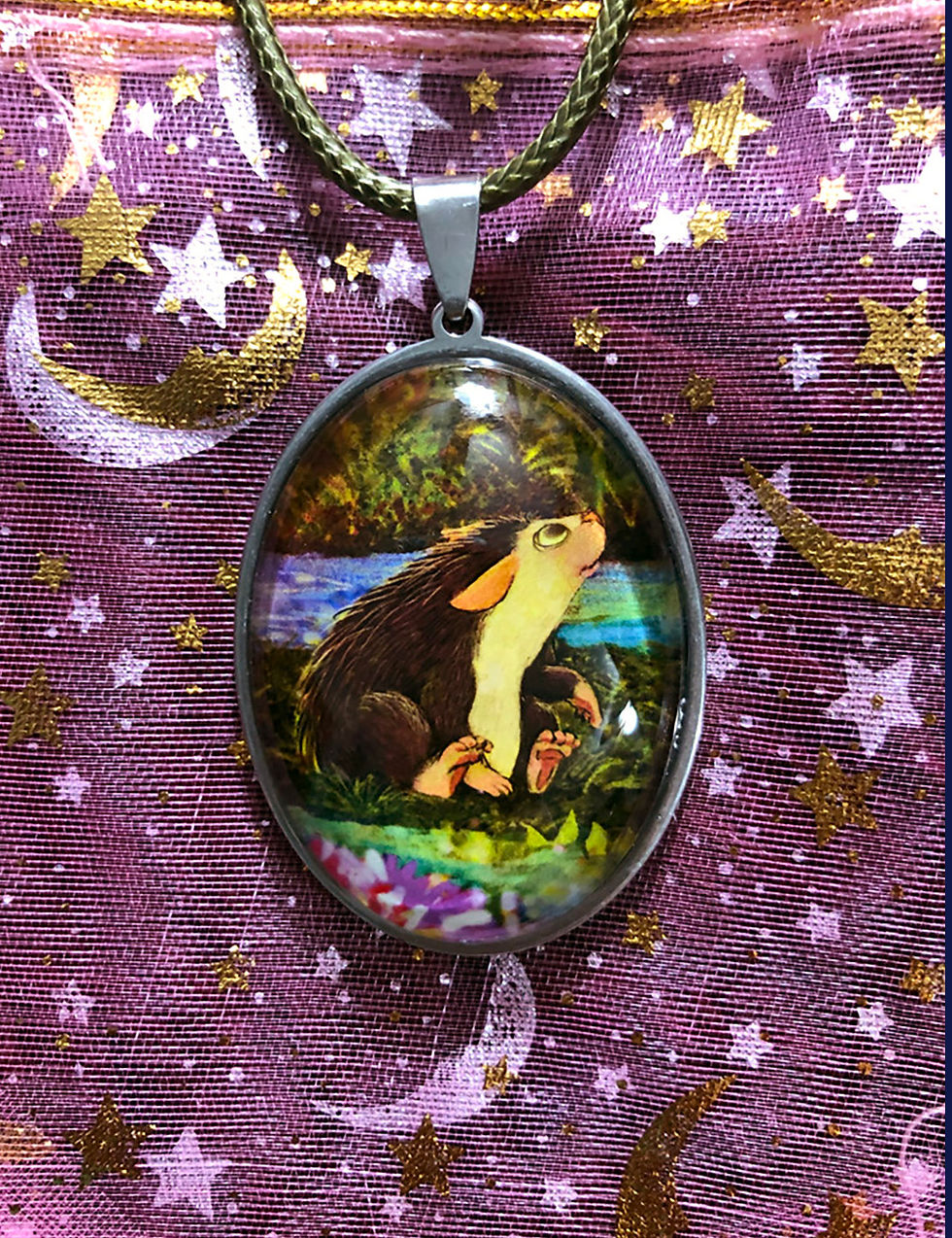 "Hedgehog" Oval Pendant $15