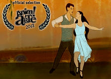 Art of a man and woman dancing and text "Official Selection Anim ! Arte 2019"