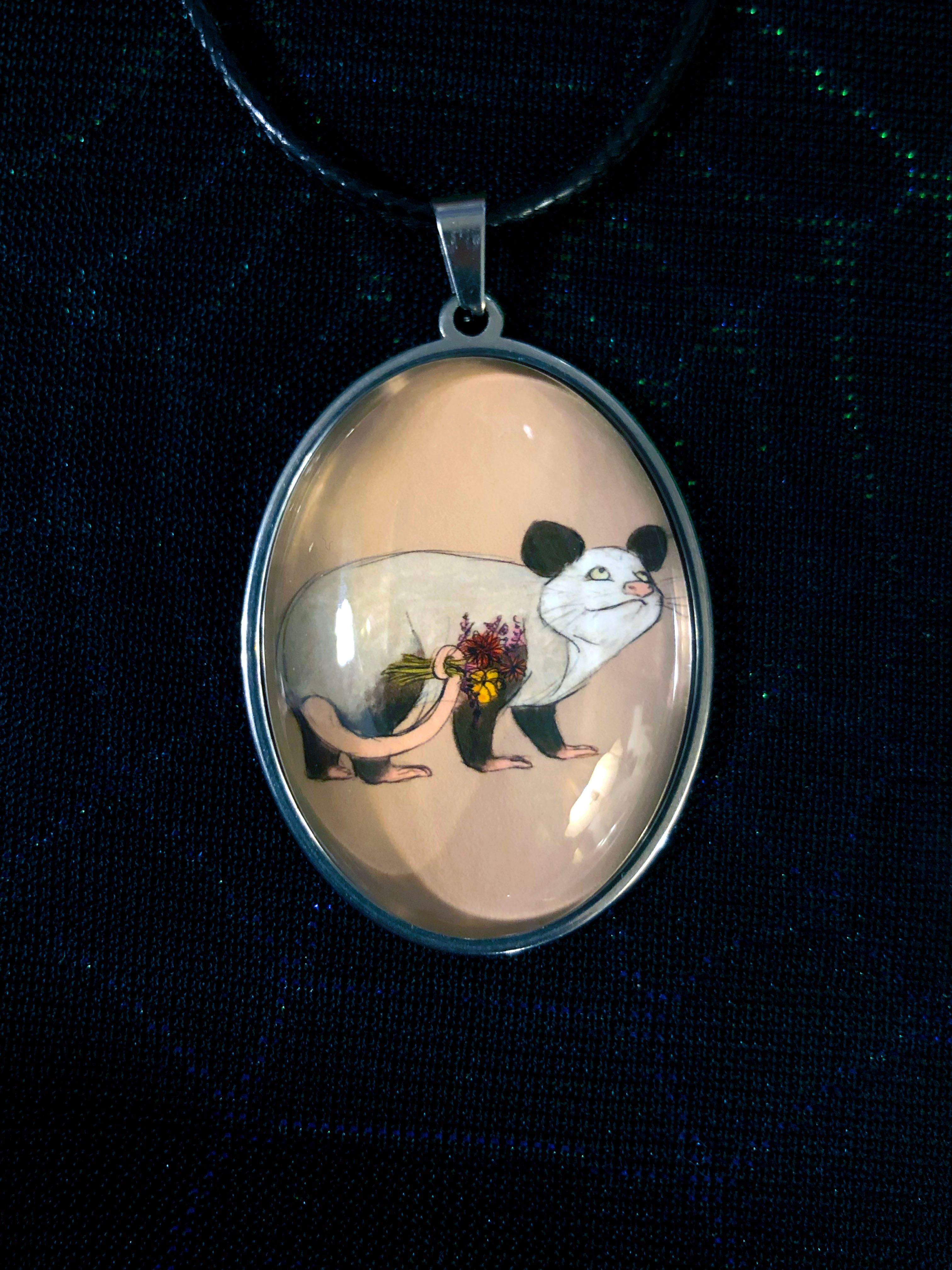 "Opossum Bouquet" Pendant $15