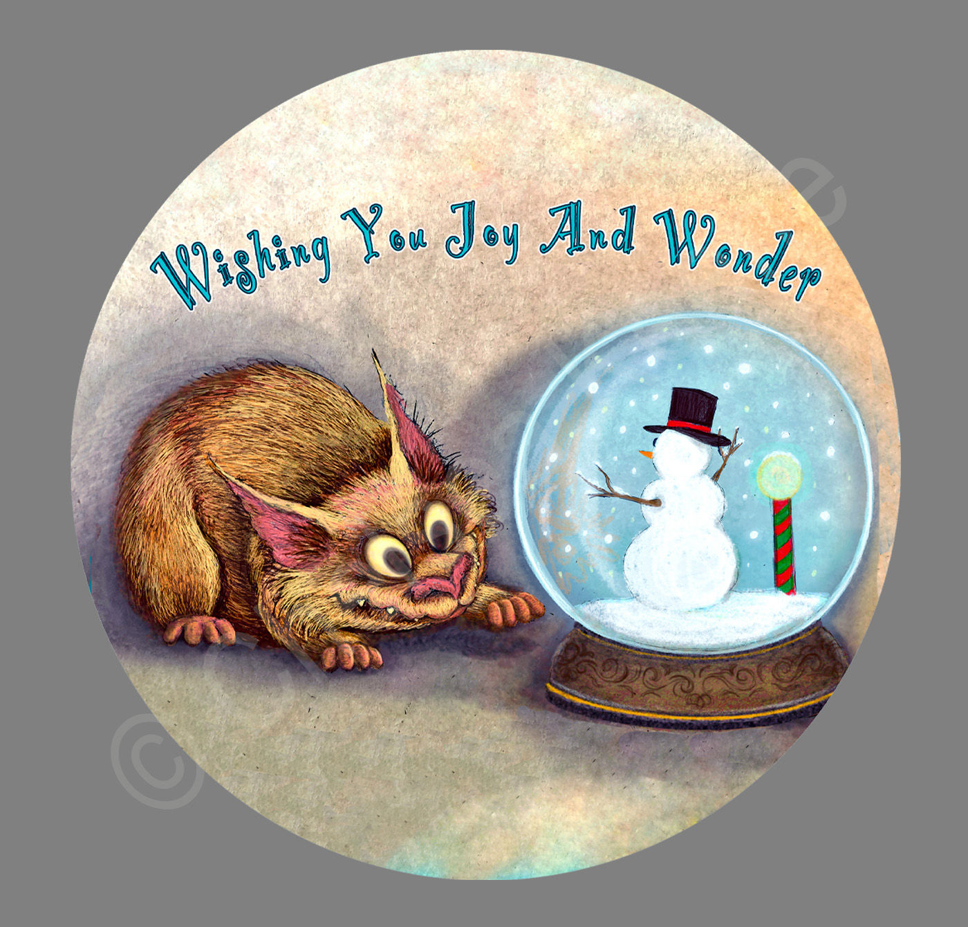 "Snow Globe" (Stickers: 1 for $4 -or- 5 for $15)