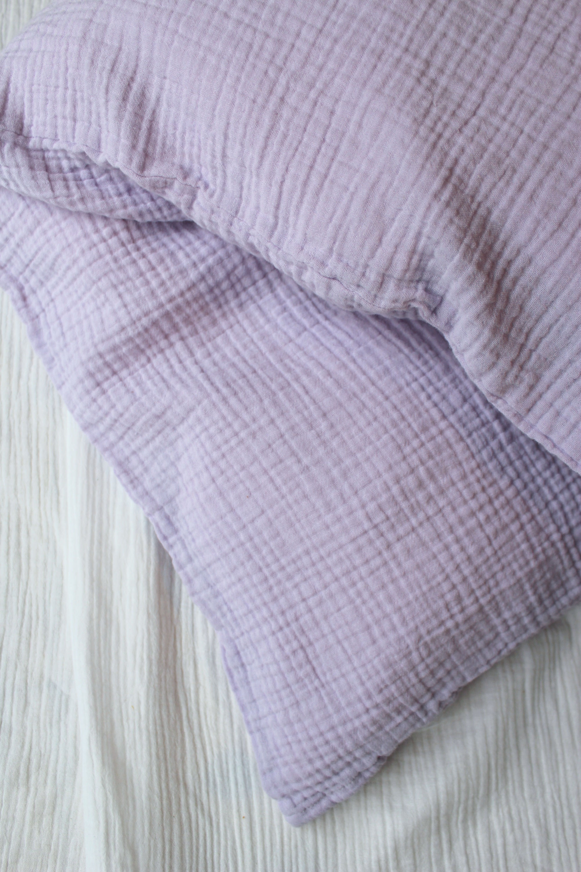 Babydynebetræk, lyslilla/dobbelt gauze