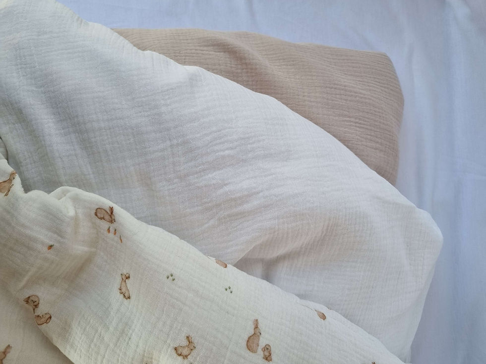 Miniaturebillede: Baby/juniorsengetøj, lys beige