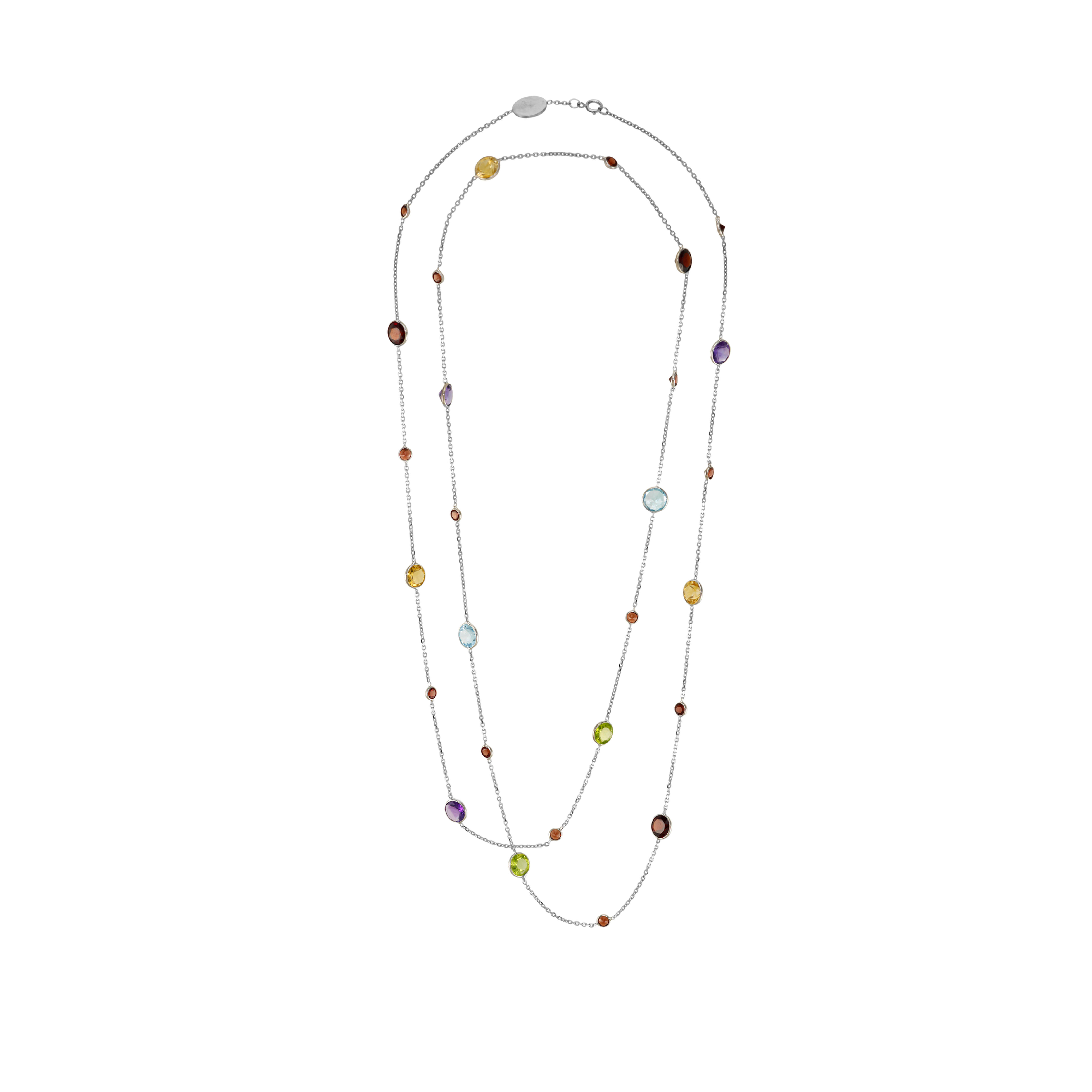 Multi-Stone Long Necklace