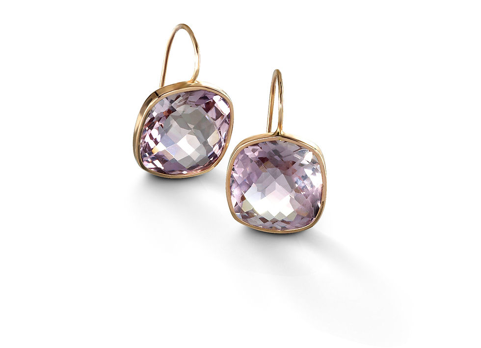 Thumbnail: 14k Square Cushion 12mm Earrings