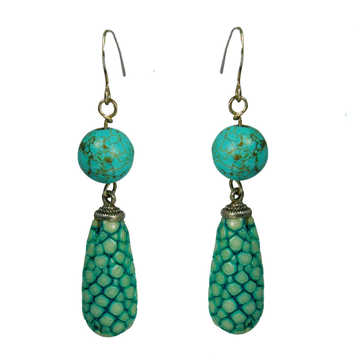 Sterling Silver Turquoise Stingray Earrings
