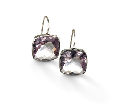 Thumbnail: 14k Square Cushion 12mm Earrings