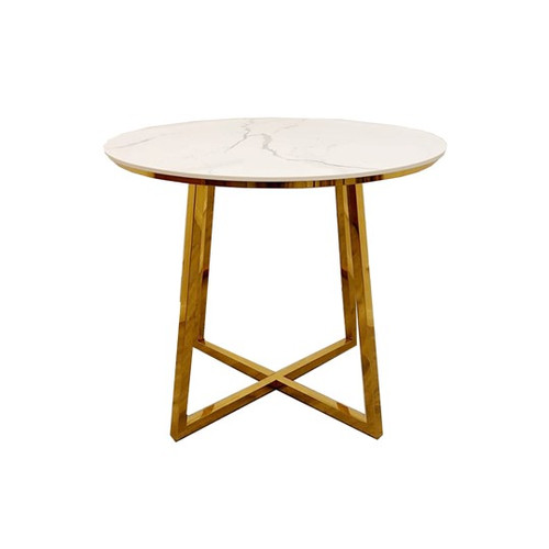 Juno Gold 90cm Round Dining Table Leeds Home Furniture