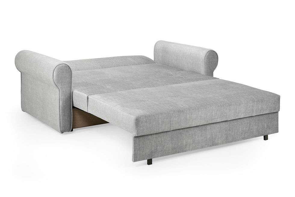 Thumbnail: Grey sofa bed in extended position, ideal for guests - Quality furniture from Leeds