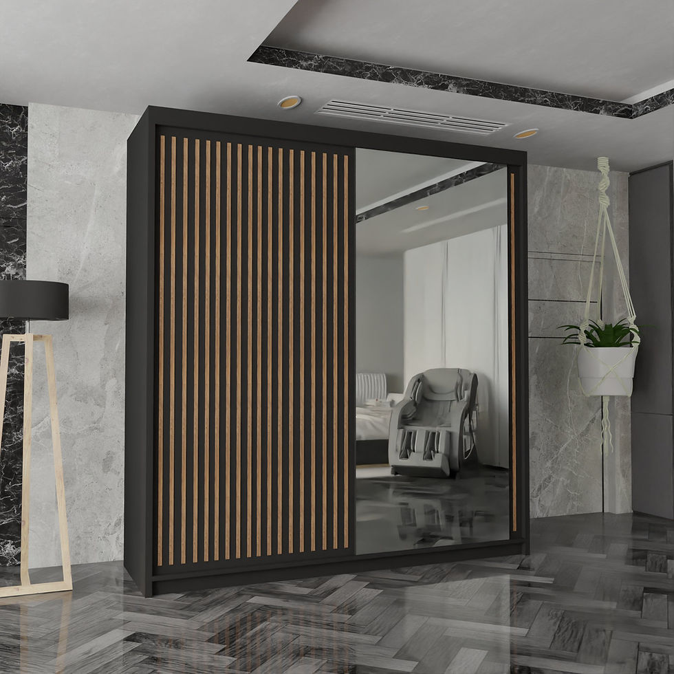 Thumbnail: Oak White  Modern, Custom-Built Wardrobe with Sleek Design and Ample Storage Space Furniture Store Armley Leeds