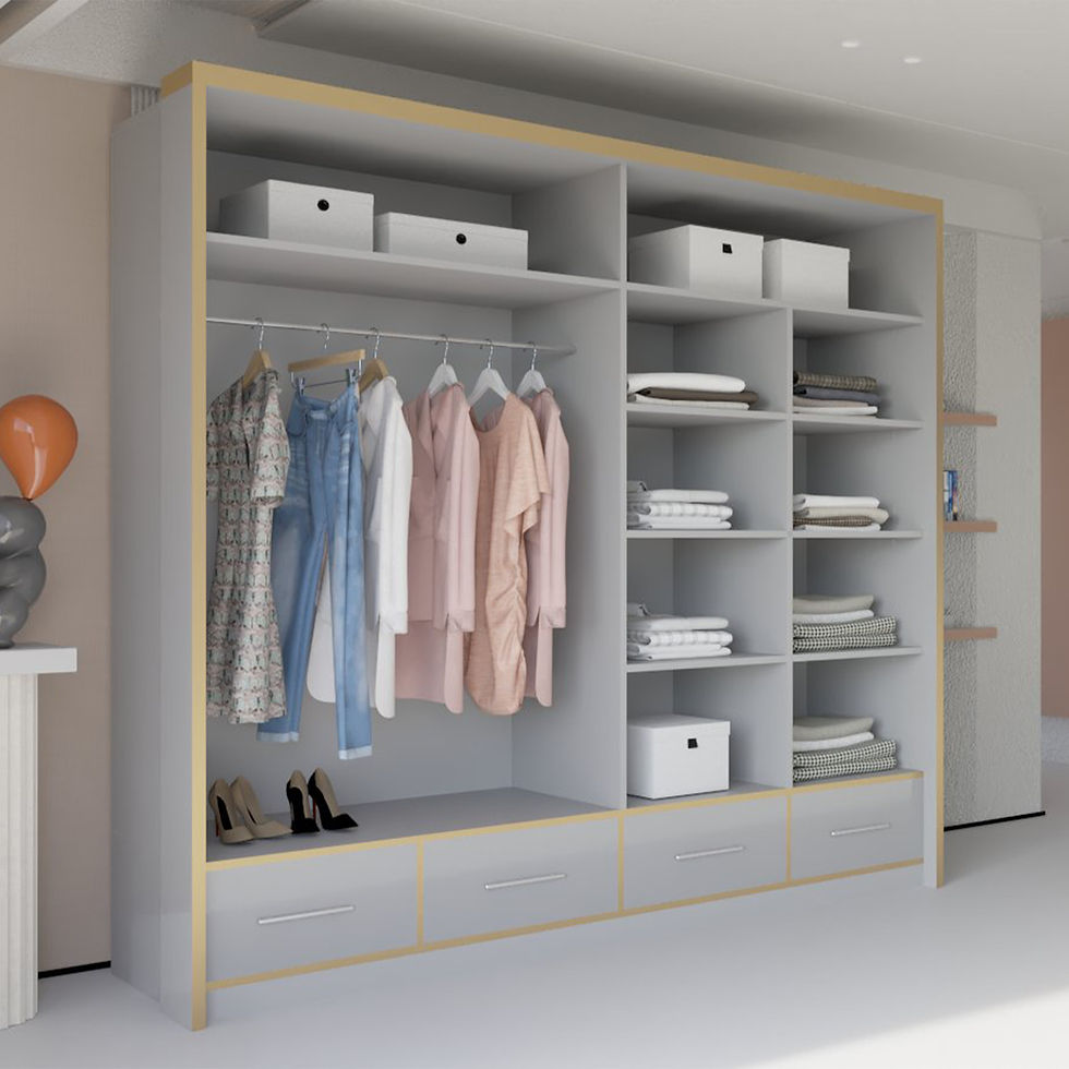 Thumbnail: Grey  Modern, Custom-Built Wardrobe with Sleek Design and Ample Storage Space Furniture Store Armley Leeds