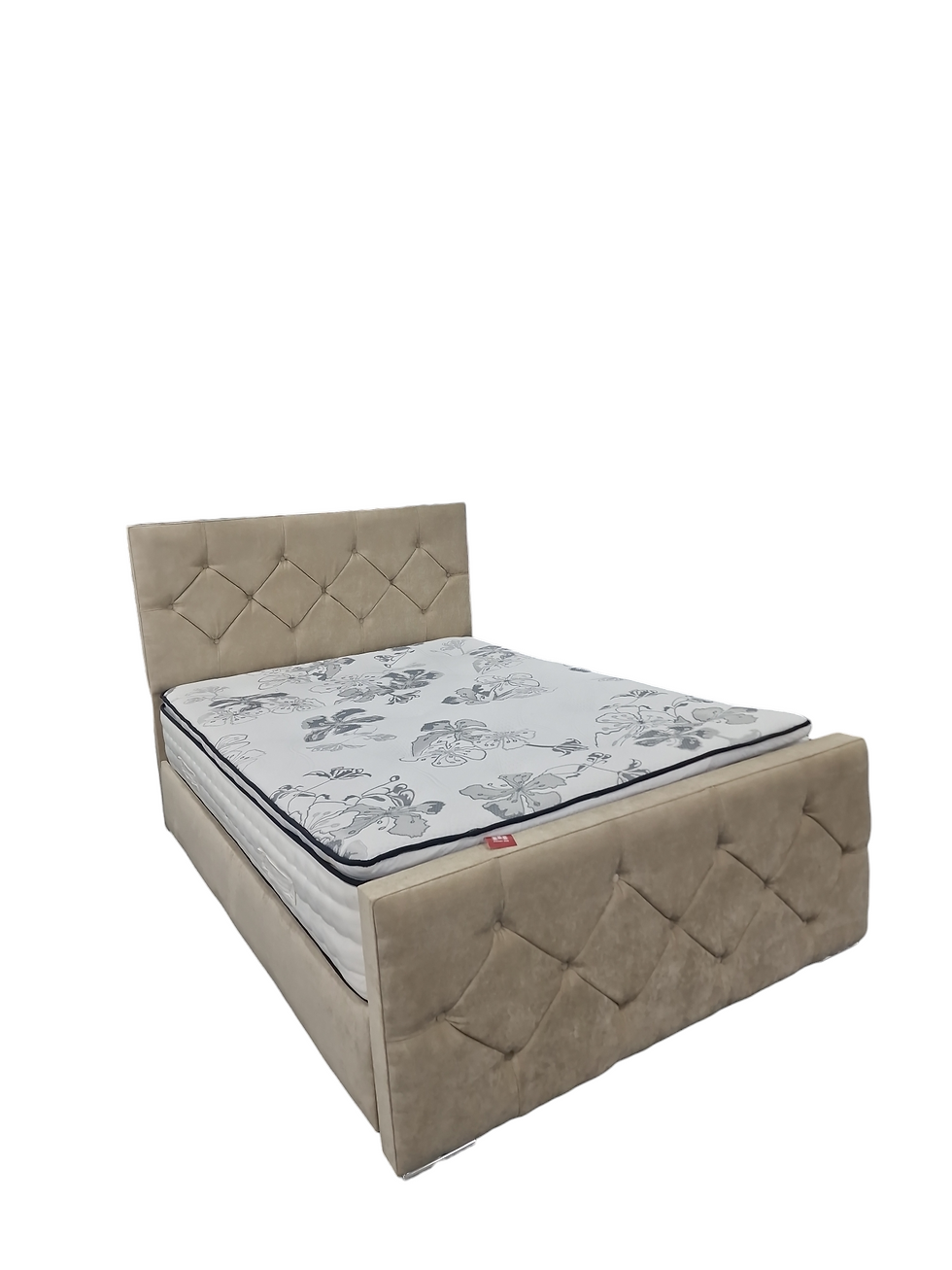Thumbnail: Chesterfield ottoman foot open storage bed fabric bed affordable modern bed available in bed store in Armley, Leeds