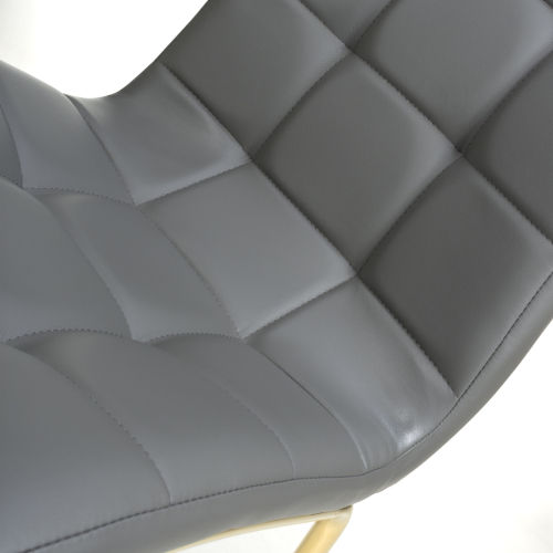 Thumbnail: Grey leather chair, fabric chair, luxury chair, with gold legs, available at Leeds Home Furniture, Armley, Leeds, LS12 2LS