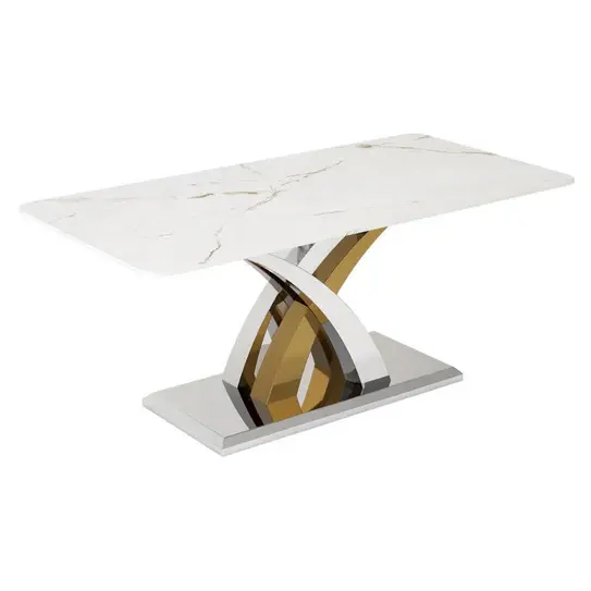 Thumbnail: SG-Lucy Dining Table – modern dining table with grey or cream marble top by Leeds Home Furniture