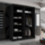 Black Modern, Custom-Built Wardrobe with Sleek Design and Ample Storage Space Furniture Store Armley