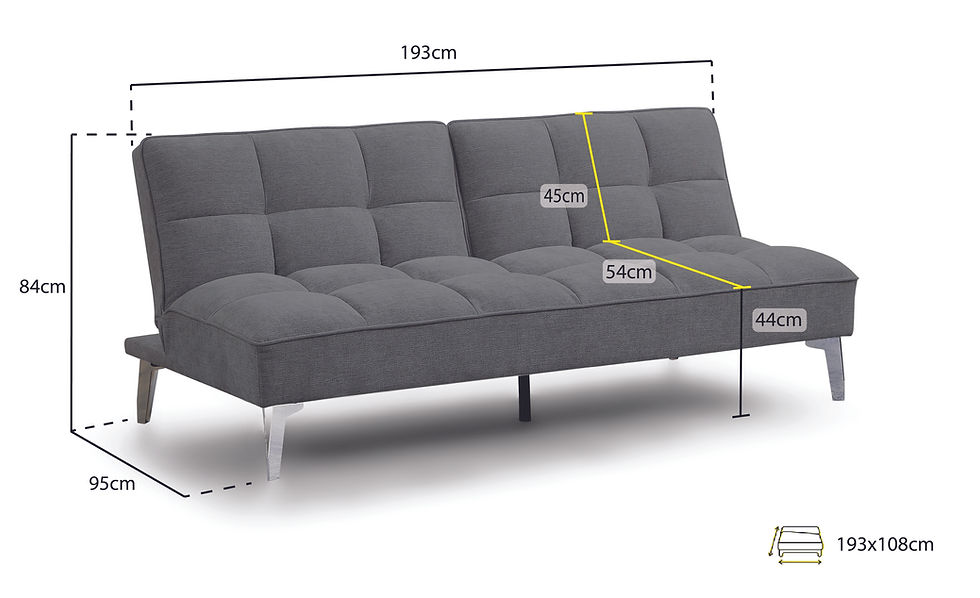 Thumbnail: Dimensions of sofa bed by Leeds Home Furniture, Armley, Leeds, LS12 2ND.