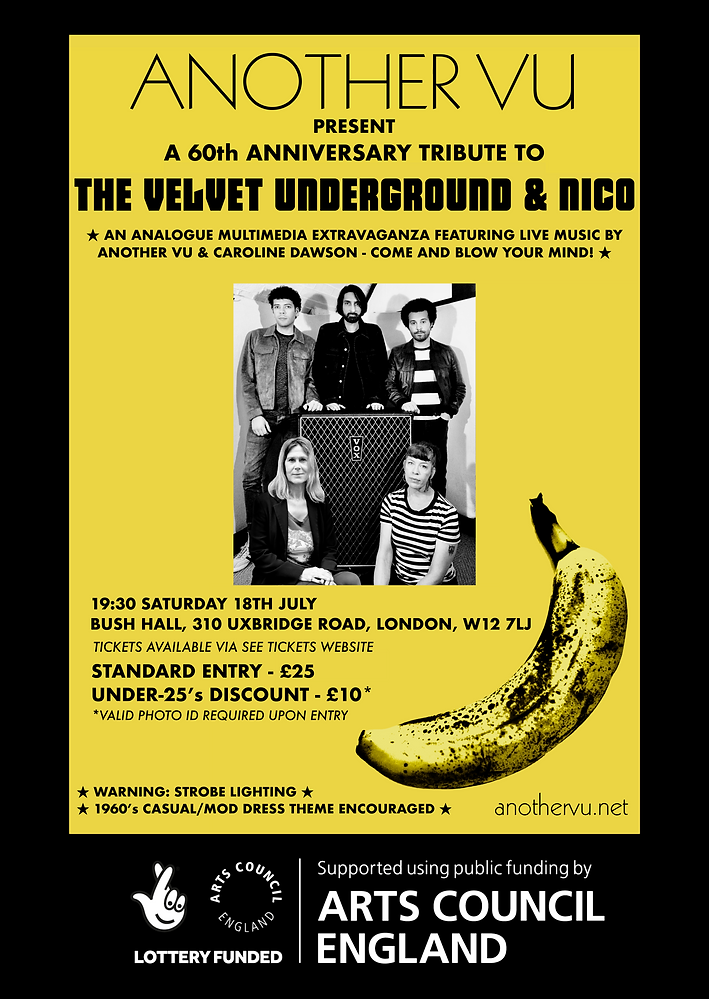 ANOTHER VU VELVET UNDERGROUND TRIBUTE BUSH HALL POSTER 2026