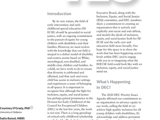 Call for Columnists: Young Exceptional Children's DEC at the Intersection Column