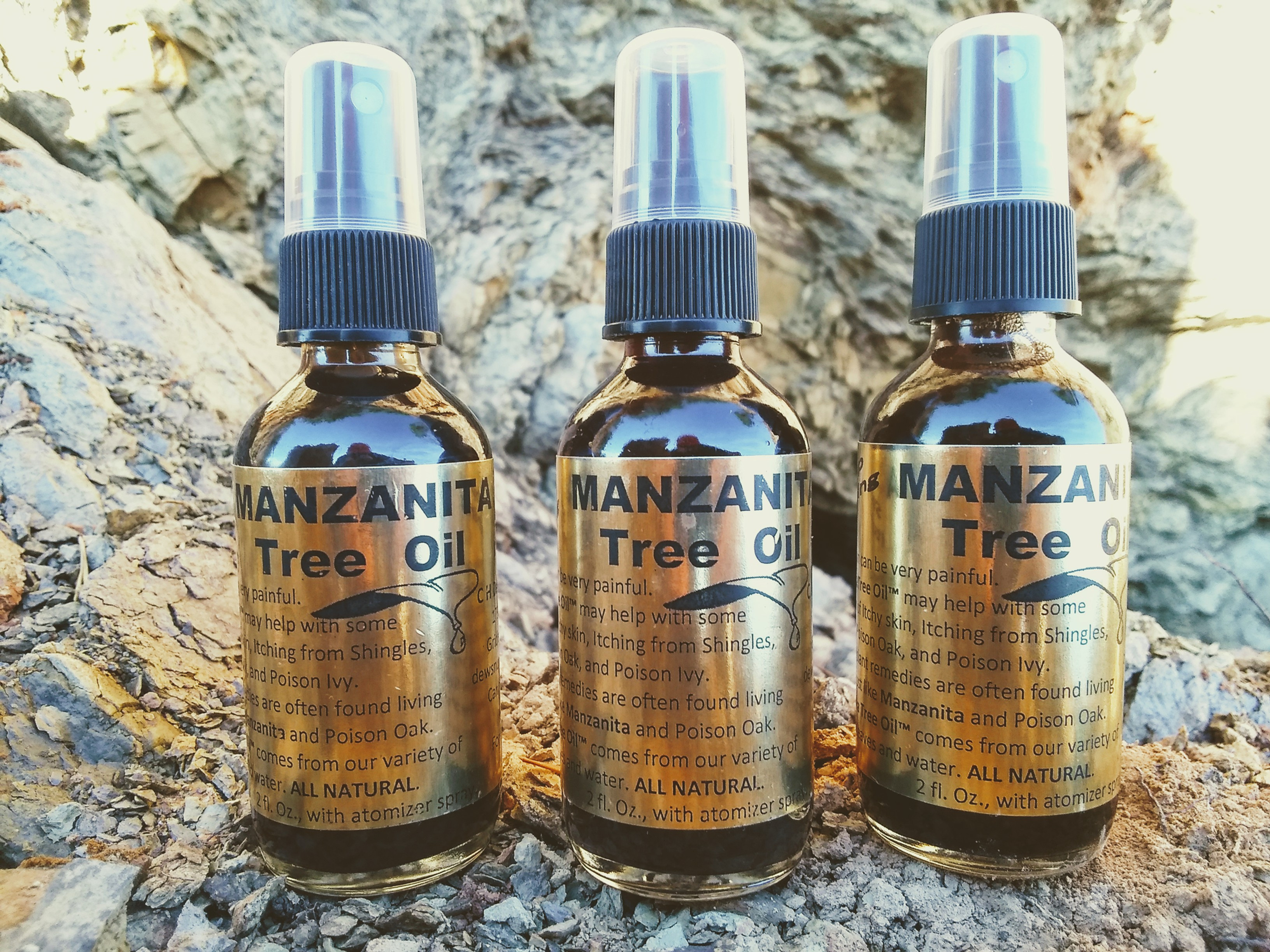 3 Bottles of Manzanita Tree Oil 2fl oz each