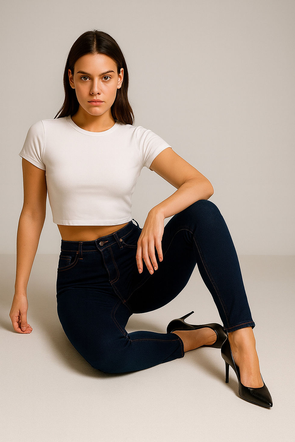Küçük resim: Kadın Skinny Fit Koyu Mavi Kot Pantolon