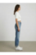 Küçük resim: Kadın Straight Fit Designer Selvedge Denim Kot Pantolon