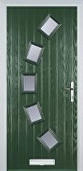 5 square plain glazed composite door