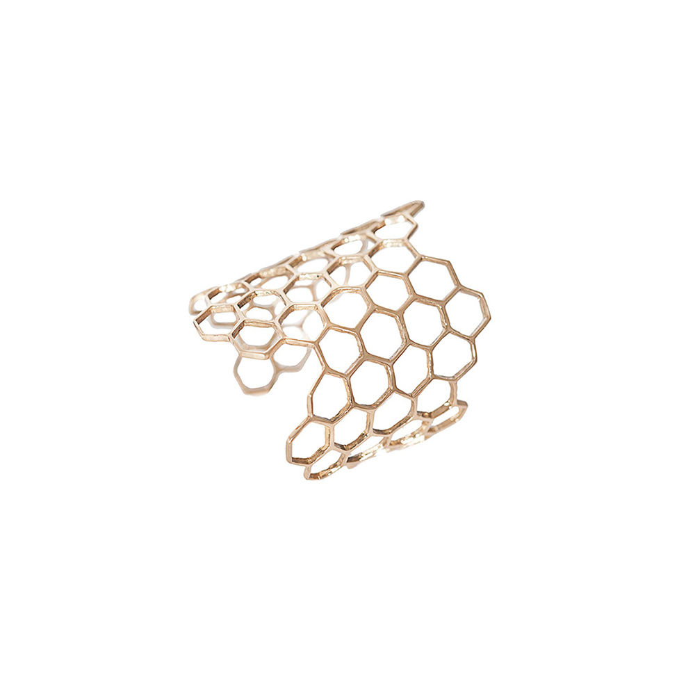 Honeycomb bronze cuff bracelet G.P.