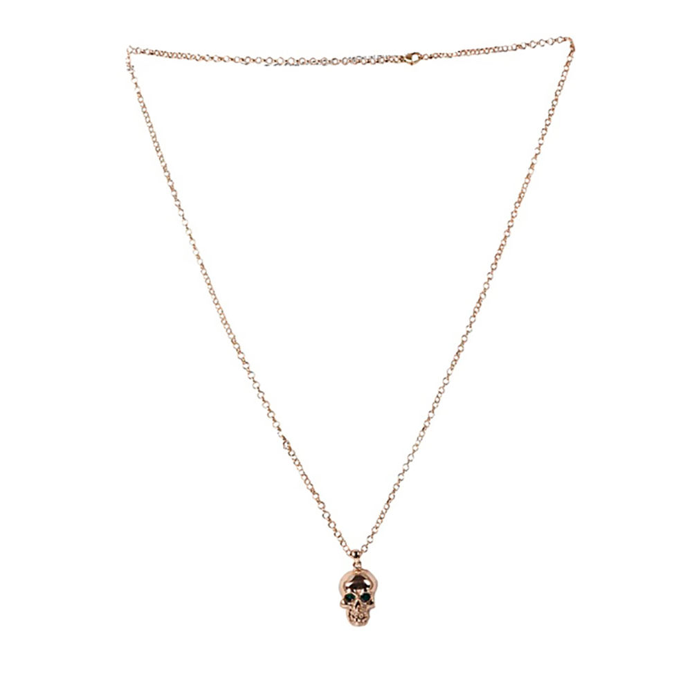 Small bronze skull with purple Swarovski eyes G.P