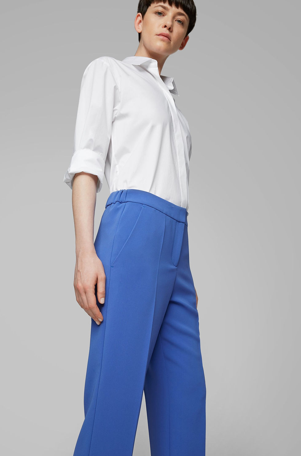 Thumbnail: Relaxed-Fit Trousers with Elasticated Rear Waist (NFKO20190144)