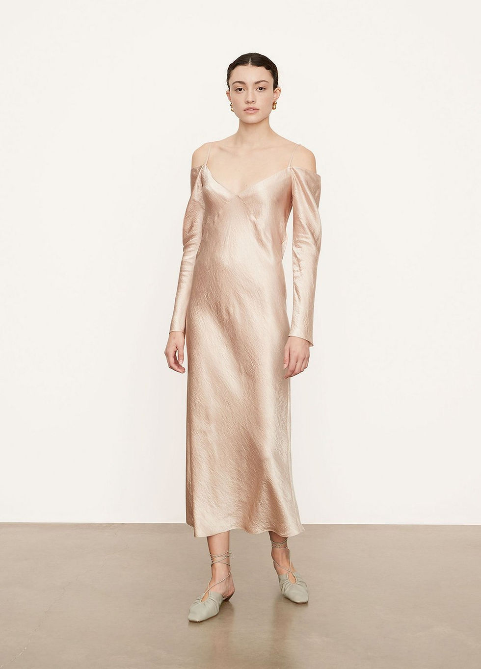 Thumbnail: Draped Sleeve Slip Dress (NFKO20190089)