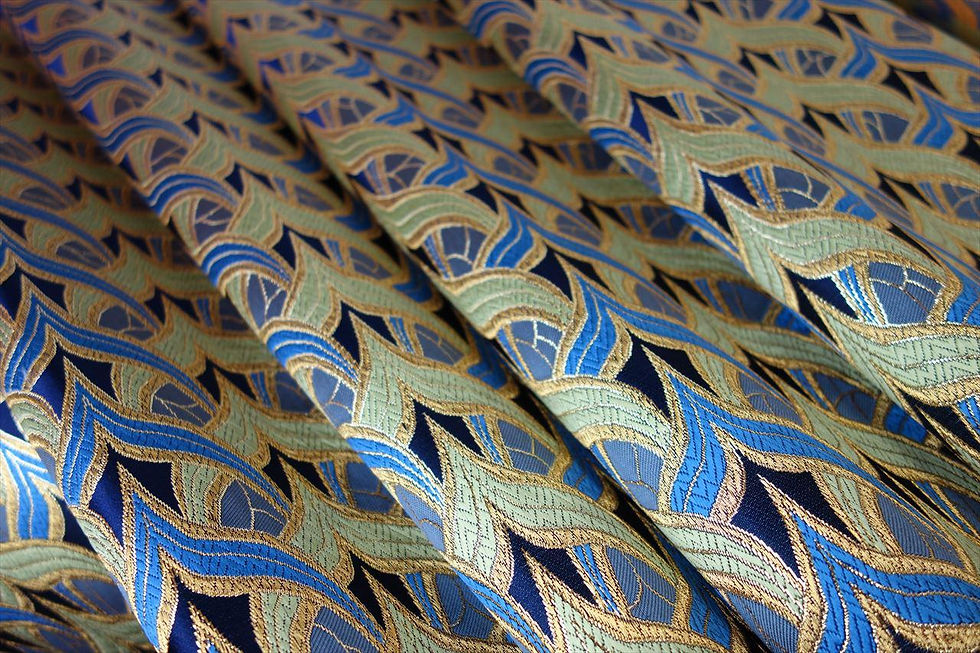 Thumbnail: SILK BROCADE WITH SWALLOW BIRD MOTIFS