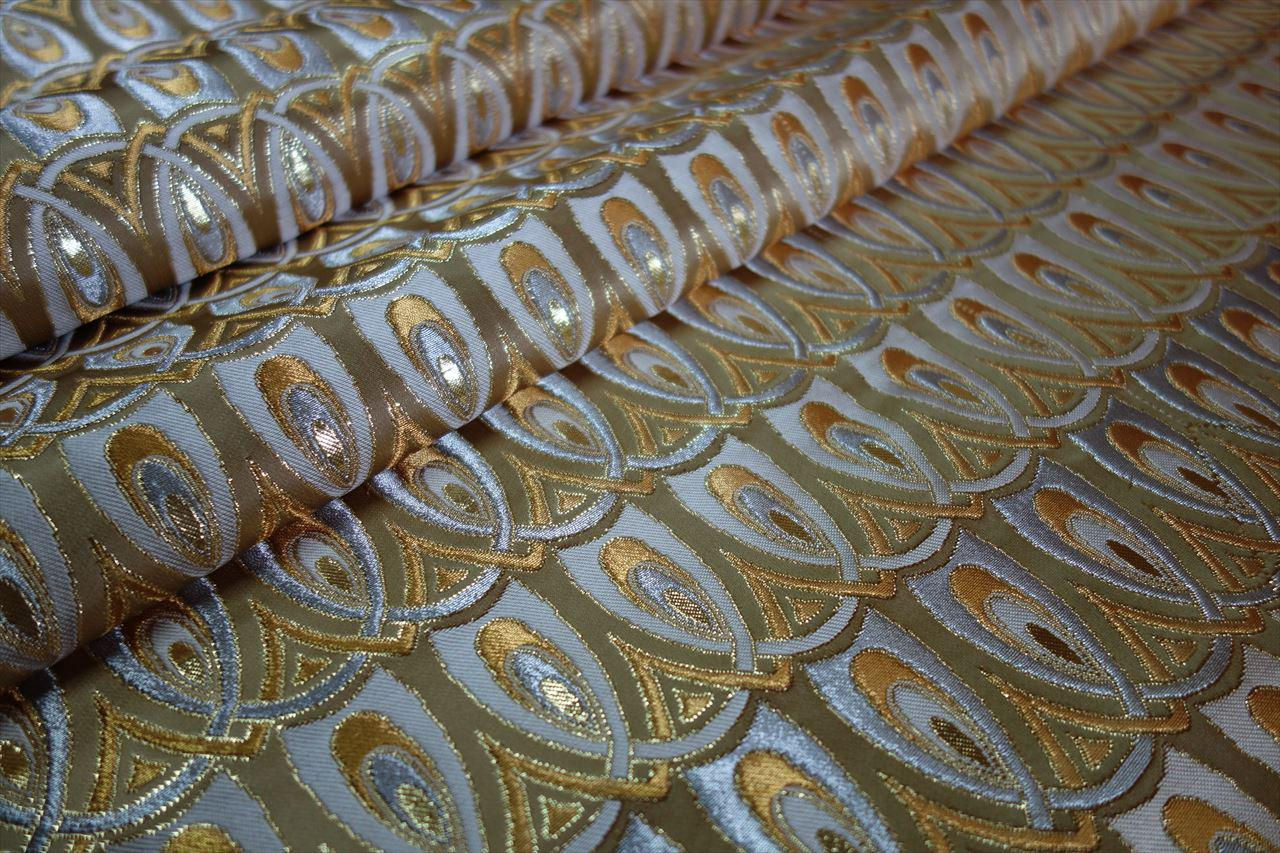 SILK BROCADE WITH PEACOCK MOTIFS