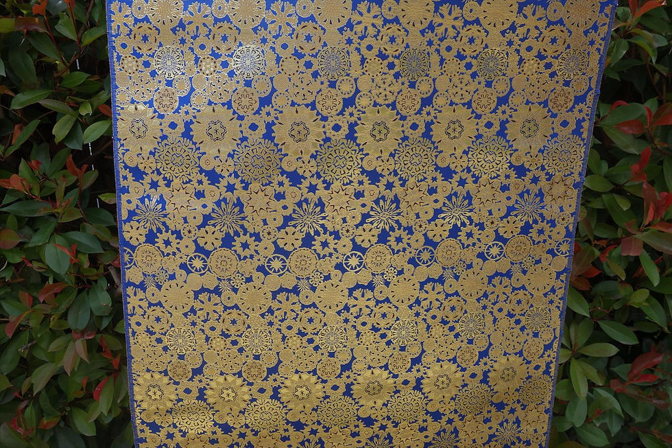 Thumbnail: SILK BROCADE WITH SNOW CRYSTALS MOTIF