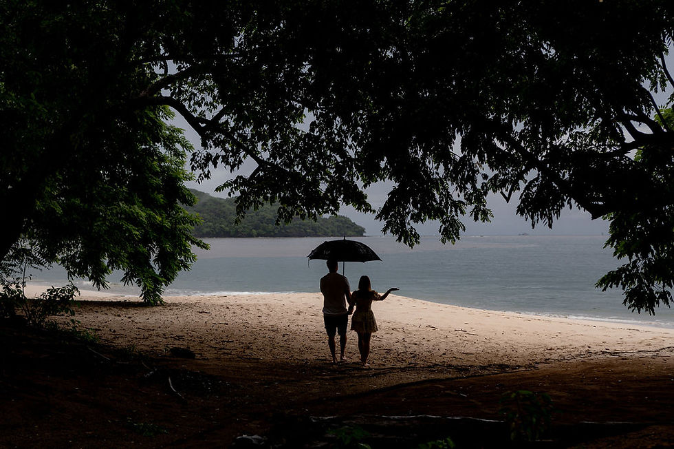 A rainy beginning in Playa Conchal, not knowing the magic that was about to happen -Proposal Photoshoot