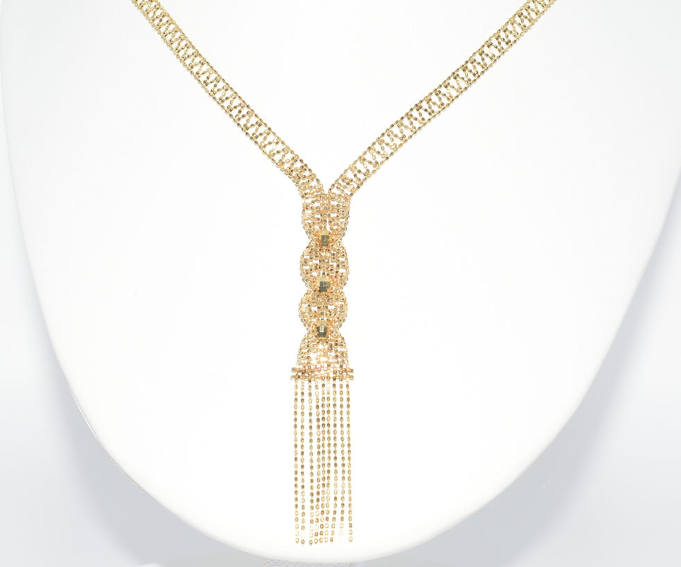 Diamond Cut Braided Tassel Necklace