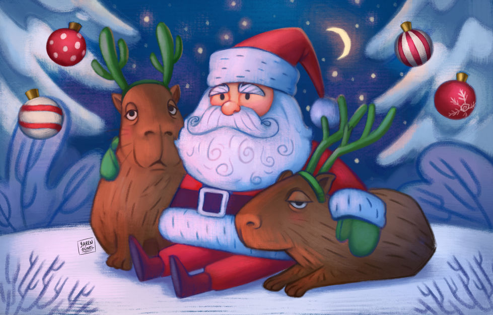 Santa and Capybaras
