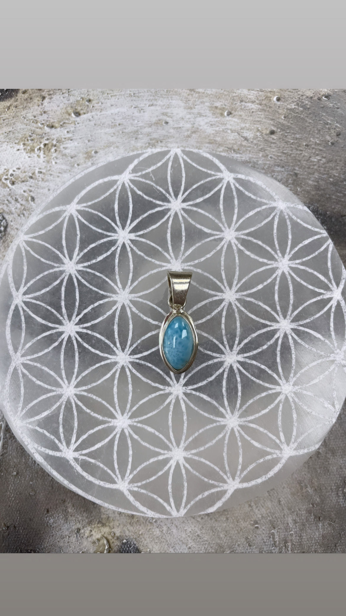 Pendentif Larimar AAA + Monture Argent 925