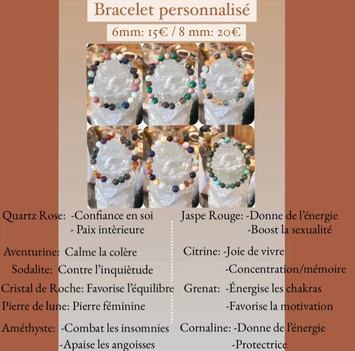 Bracelet sur mesure en perles de 6 mm 🤍