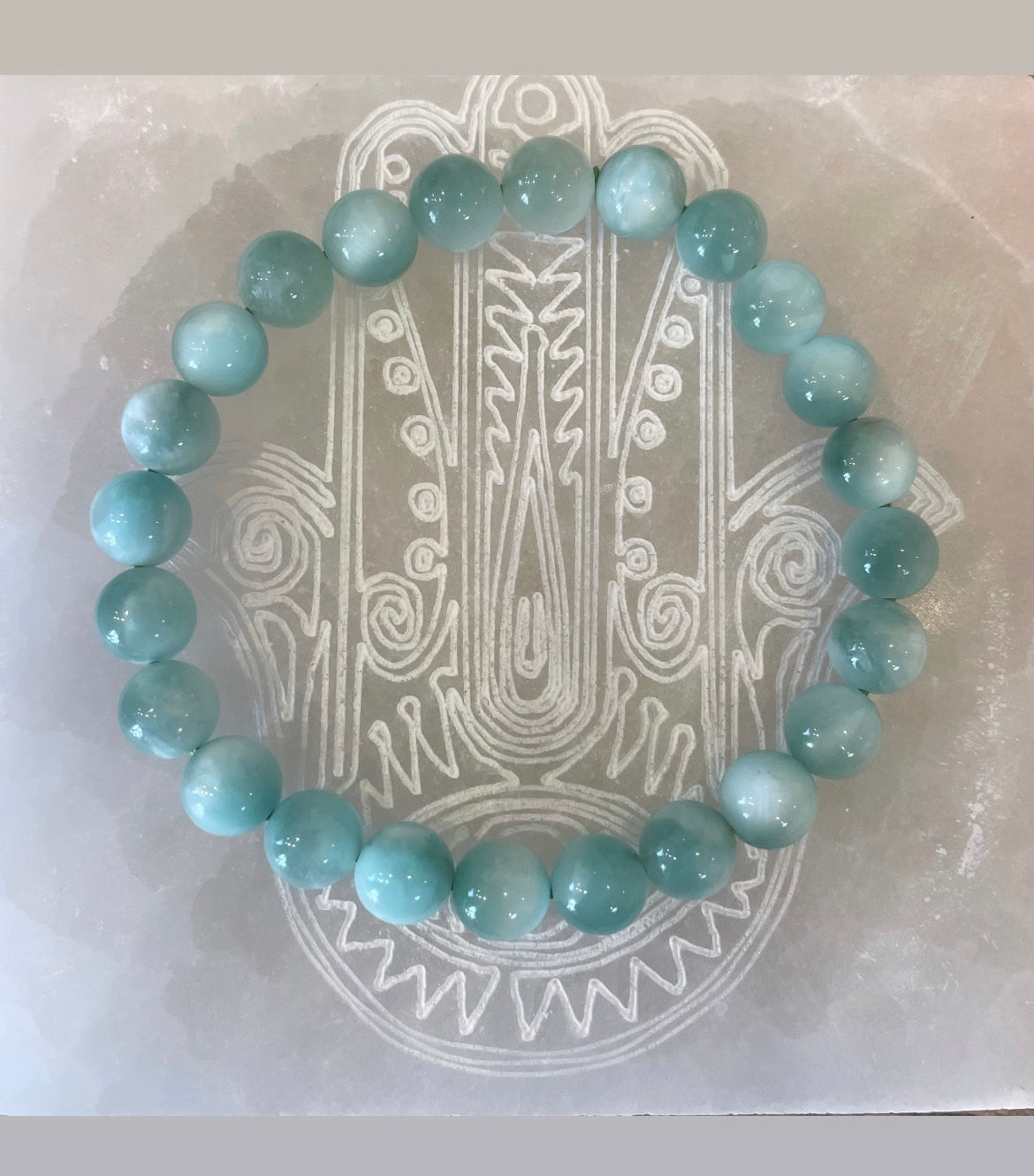 Bracelet 8mm Pierre de Lune Verte A+