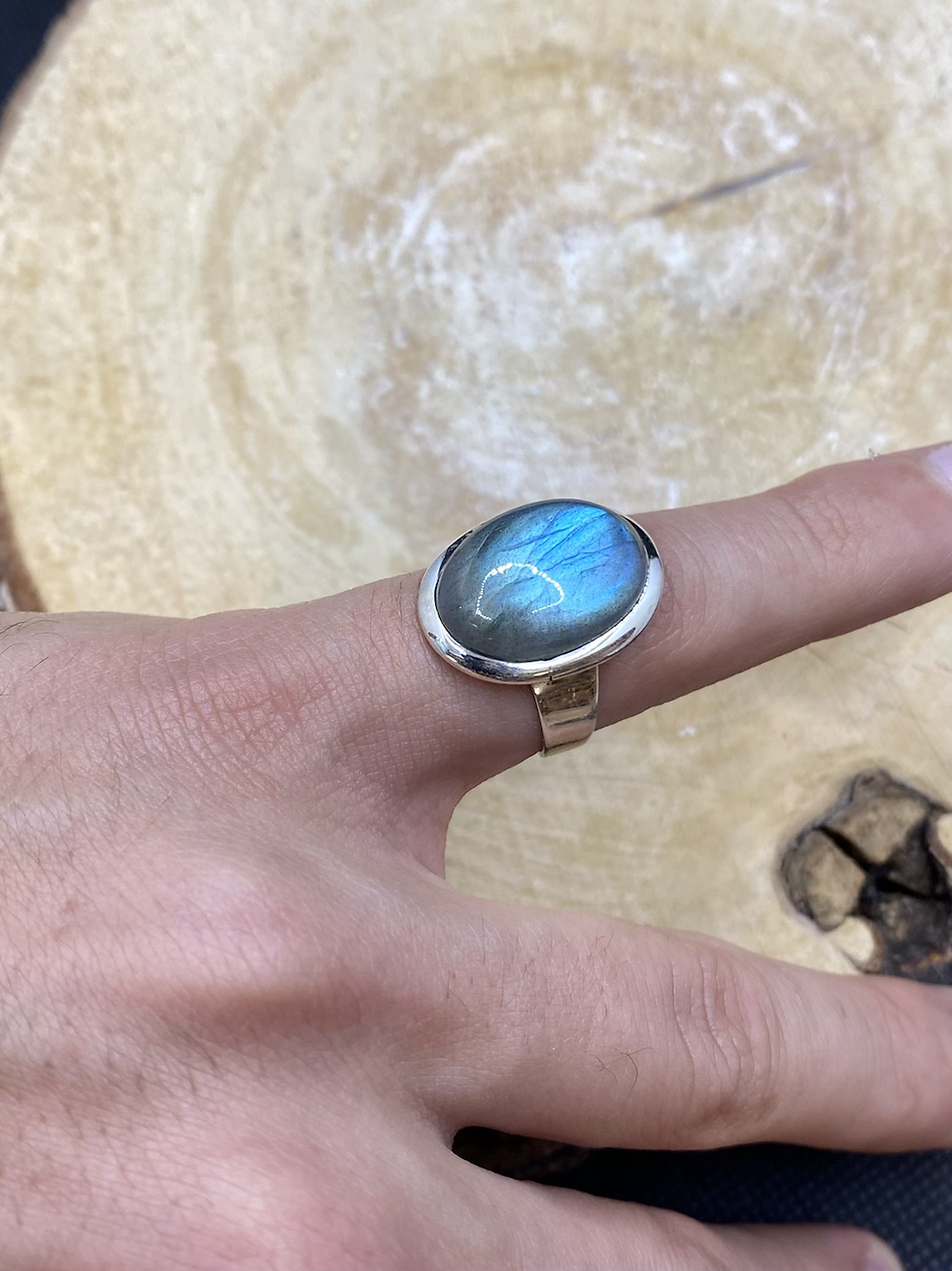 Miniature : Bague en argent et Labradorite 925/1000