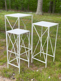 White Trio Square Table